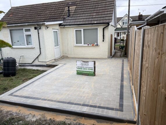 light grey block paved patio in canvey island essex 09
